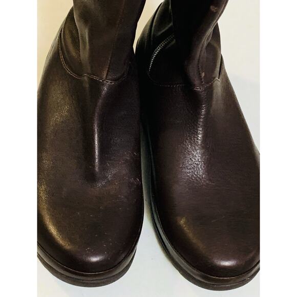 FitFlop Crush Dark Brown Mid Calf Boots Women’s 8 Side Zip Inside Leather Peel - Picture 3 of 8